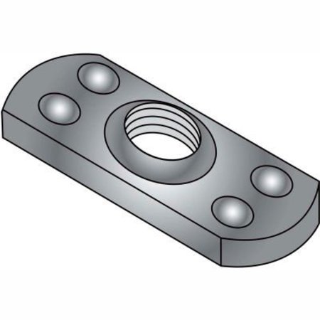 KANEBRIDGE Tab Weld Nut, 3/8"-16, Steel, 0.655 in Wd, 0.999 in Lg, 0.13 in Ht 37NWP2